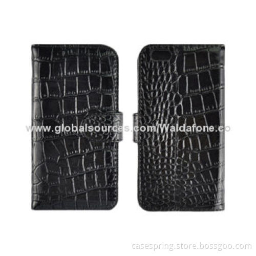 Crocodile protective sleeve for iPhone 6, stand leather business card wallet